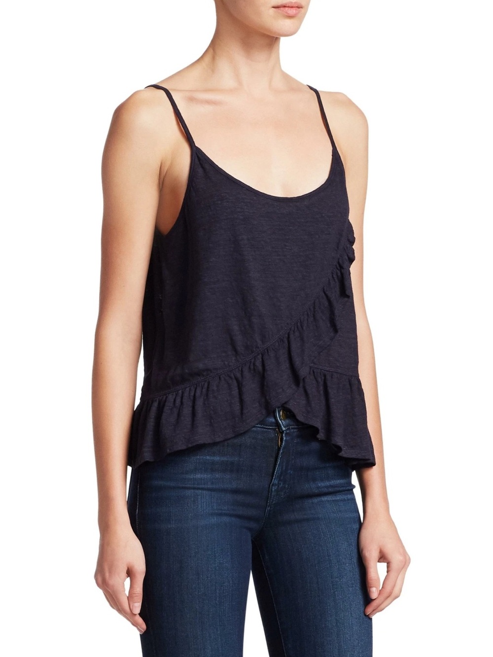 A.L.C. Ruffle Linen Knit Tank Top Small - Picture 2 of 8